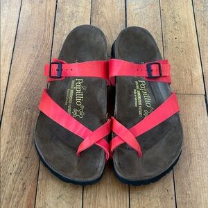 Papillio Bright Red Cross-Strap Sandals